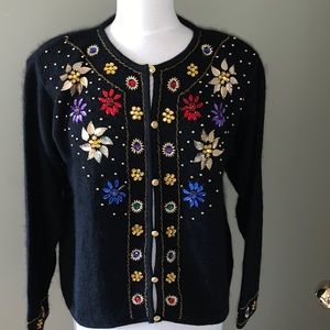 Vintage silk and angora cardigan